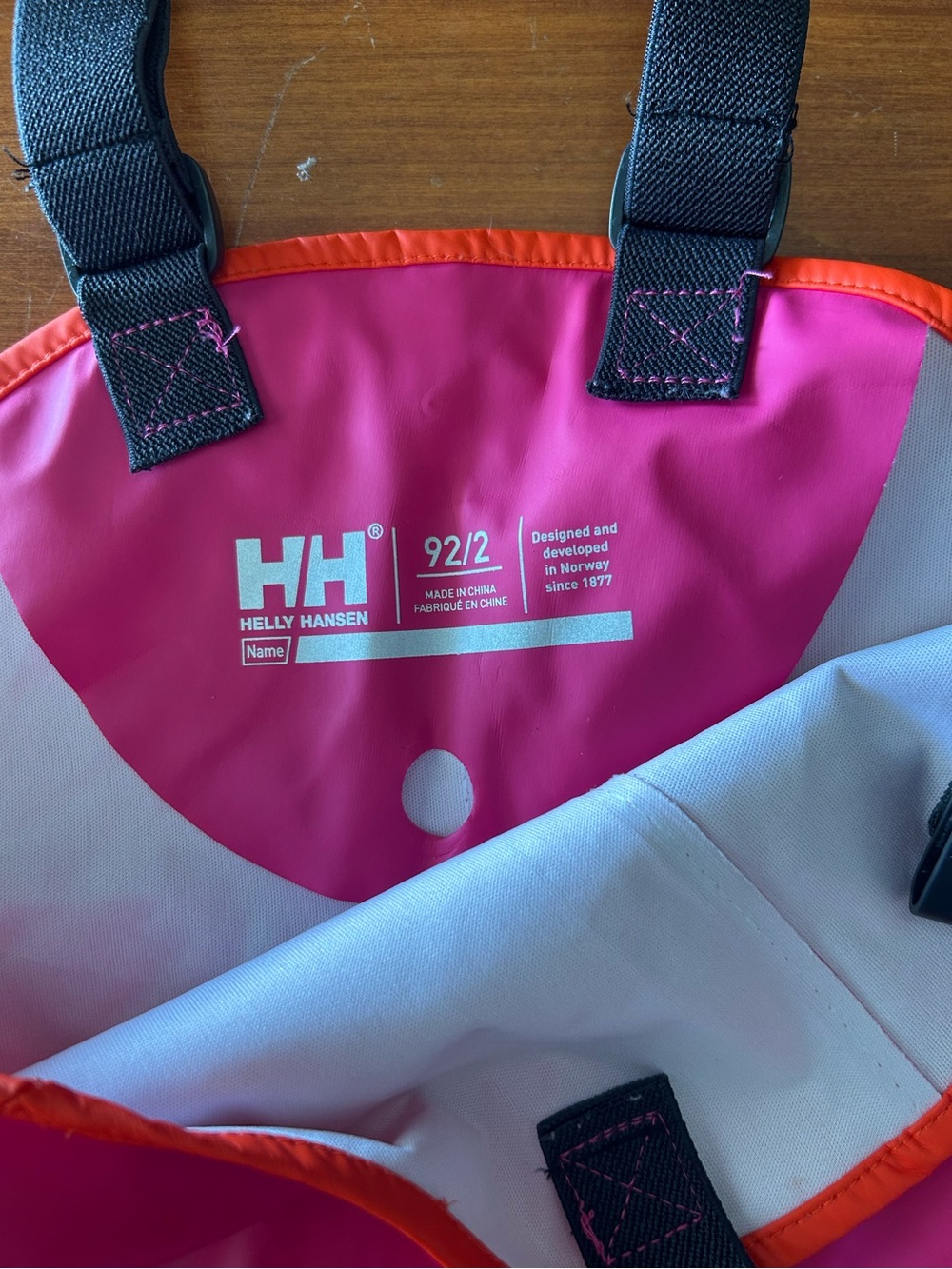 Helly Hansen Pink and Orange Waterproof Coveralls with Black Straps